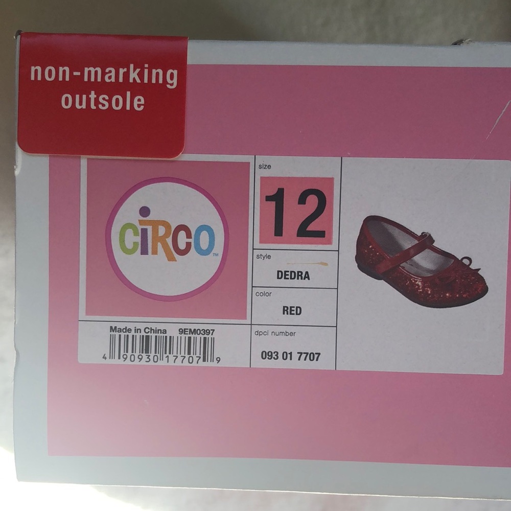 Girls Circo Red Ballet glitter shoes. Toddler size 12.
